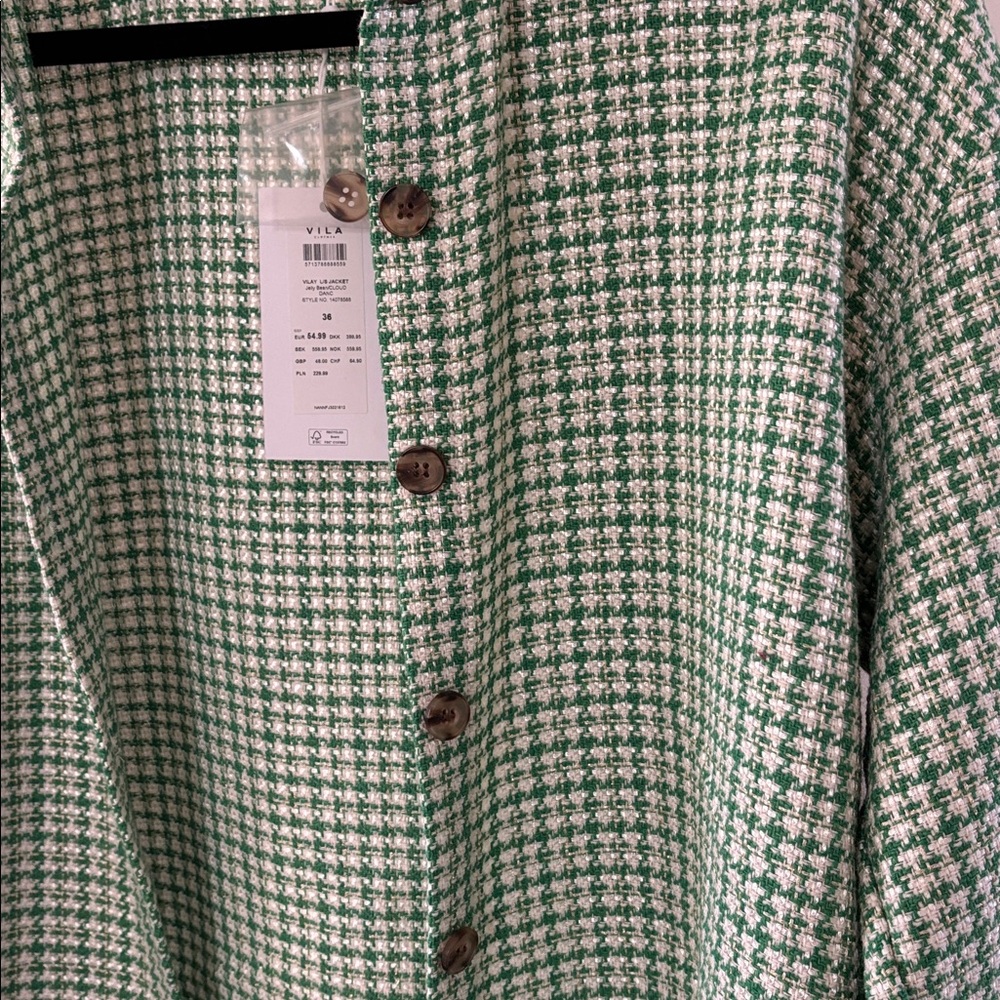 Green Houndstooth Shacket - Picture 5 of 6